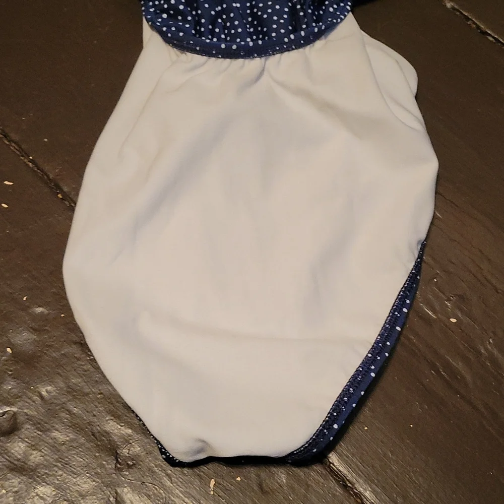 Splendid Swim Navy and White Polka Dot Swimsuit - Medium - Picture 5 of 8